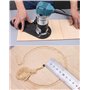 QWORK® Gabarit de coupe circulaire compatible avec fraiseuse à bois électrique Bosch RT0700C DRT50 Makita GMR1 - Diamètre de cou