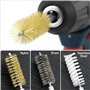 QWORK® Jeu de brosses de nettoyage 38 pièces, Brosses rondes 8-19 mm en nylon/laiton/acier avec rallonge de 150 mm