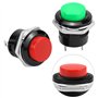 QWORK® Lot de 24 Interrupteurs à Bouton-Poussoir Momentané 16 mm - 3A 250V AC 2 Pôles - Assortiment de 6 Couleurs