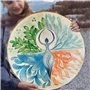 Tambour chamanique sibérien fait à la main avec raquette - Symbole de la musique sibérienne