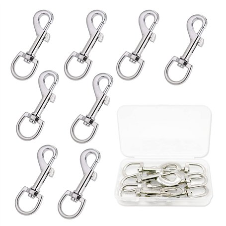 Mousqueton Pivotant 8 pièces Crochets avec Emerillon en Alliage de Zinc pivotant à 360 ° Mousqueton à Boulon pour Laisse de Chie