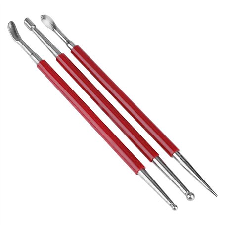 3PCS Cuir Presse Rub Outils Outils De Modélisation En Cuir Outils D'artisanat Cuillère Outils de gravure sur cuir