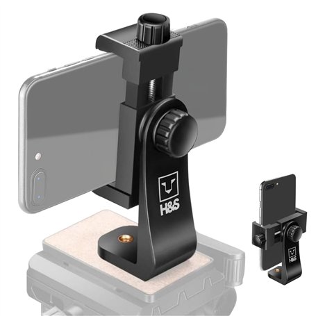 H&S Support Trepied iPhone - Pied Smartphone Universel avec Rotation à 360° pour Téléphone Portable - Adaptateur Trépied Télépho