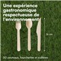 H&S Set Couverts Jetables en Bois - 150pcs - 50 Cuillères - 50 Couteaux - 50 Fourchettes - Cuillere Couteau et Fourchette Biodég