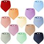 Toaren 12 Pièces Bavoirs Triangulaires Bavoir Bandana Bebe Bavoirs Bébé Mousseline Foulard Bavoirs Bébé Naissance 100% Coton ave