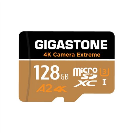 [5 Ans Récupération de données Gratuite] Gigastone Carte Mémoire 128 Go 4K Caméra Extreme