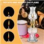 Lampe à Huile Interieur 2 Pièces, Lampe à Pétrole Vintage en Verre Transparent Luminosité Réglable Lampe a Huile Décorative Coup
