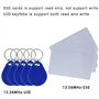 HFeng Lecteur de cartes RFID 13,56 MHz avec programmateur NFC USB + logiciel SDK gratuit + 5 cartes S50 MF + 5 porte-clés UID in