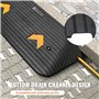 VEVOR Rampe de Seuil Hauteur 7,6 cm Rampe Trottoir Caoutchouc avec 1 Canal Capacité Charge 15 tonnes Surface Texturée Antidérapa