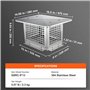 VEVOR Chapeau de Cheminée 332x229 mm Chapeau de Conduit de Cheminée Acier Inoxydable 304 Couvercle Bouchon Protection Anti-Oisea