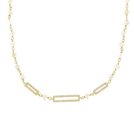 Collier Femme New Bling 9NB-PRL11A Doré