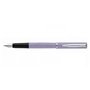 Waterman Allure Stylo plume violet pastel avec bordure chromée, pointe fine en acier inoxydable, encre bleue