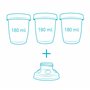 dBb Remond Pots de Conservation pour Lait Maternel – 3 Couvercles + 1 adaptable au tire lait - Zone de Marquage - 3 x 180 ml – M