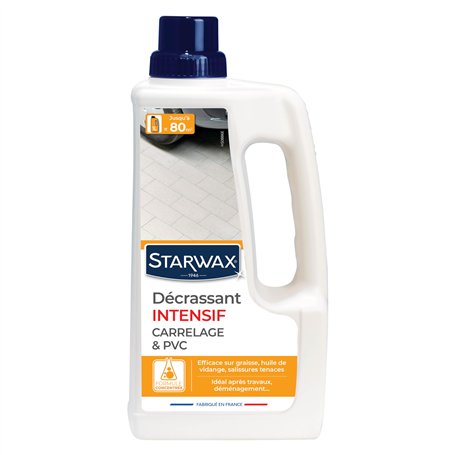 STARWAX Décrassant Intensif Concentré pour Sols Carrelés - 1L - Élimine en Profondeur - Pour Carrelages Poreux et Non Poreux