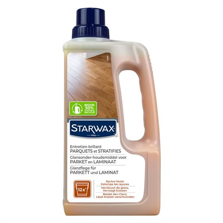 STARWAX - Entretien Brillant pour Parquets et Sols Stratifiés - Nettoie et Ravive la Brillance - Non Glissant - Sans Rinçage - F