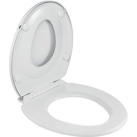 Wirquin 20719572 Abattant wc Family avec fermture ralentie et charnières plastiques