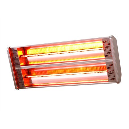 FAVEX - Chauffage électrique Riva II - Extérieur - Support Mural Ajustable - Télécommande - 50 x 8 x 25 cm - INOX