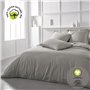 Parure de lit - TODAY - 240 x 260 cm - 100% Coton Bio - Dune - Lavable a 60°