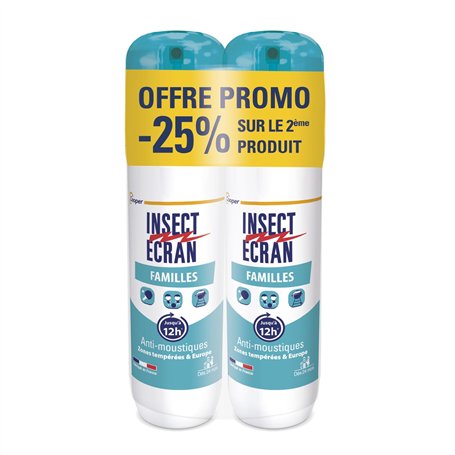 INSECT ECRAN - Anti-moustiques - Spray répulsif peau - Protection contre les piqûres de moustiques – Made in France - Familles -