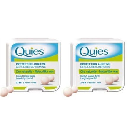 QUIES - protection auditive cire naturelle - Lot de 2 boites de 8 paires