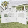 Outsunny Parois latérales de Rechange Barnum tonnelle 3 x 3 ou 3 x 6 m 2 pièces 2 Grandes fenêtres Blanc