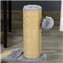 PawHut Arbre à Chat Arbre à Grimper griffoir pour Chat Balle Suspendue Hauteur 43 cm avec Poteau Jute à griffer Gris