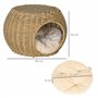 PawHut Niche pour Chat lit pour Chat Panier Chat masion de Chat en résine tresée Imitation rotin Coussin Doux Ø 40 x 30 cm Marro