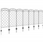 Outsunny Lot de 7 clôtures de jardin décoratives en métal avec ornements - 344L x 110H cm noir