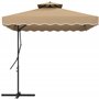 Outsunny Parasol déporté parasol de jardin carré avec pied en croix double toit pour jardin