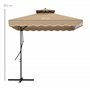 Outsunny Parasol déporté parasol de jardin carré avec pied en croix double toit pour jardin, terrasse, balcon, kaki