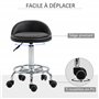 HOMCOM Lot de 2 Tabouret à Roulette Tabouret de Travail pivotant 360° - Assise réglable 47-62H cm, Dossier Ergonomique - Acier c