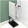 HOMCOM Porte-Serviettes sur Pied en Acier sèche Serviette sur Pieds avec 2 Barres Support pour Serviette 35,5l x 20P x 78H cm - 