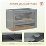 PawHut Cage pour Hamsters Souris Petits rongeurs Multi-équipements Rampe Plateformes Toit ouvrant grillagé Porte Gris