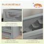 PawHut Cage pour Hamsters Souris Petits rongeurs Multi-équipements Rampe Plateformes Toit ouvrant grillagé Porte Gris