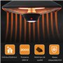 Outsunny Chauffage radiant suspendu IP24 et 20 m², chauffage d'appoint sans CO₂, 2 tubes 1000/2000 W, télécommande éclairage LED