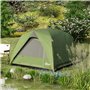 Outsunny Tente de Camping 2-4 Personnes, Tente dôme familiale imperméable, avec fenêtres, Sac de Transport, Poche et Crochet, po