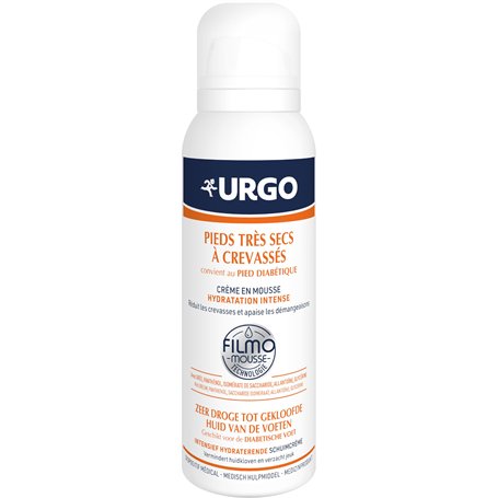 Urgo - Filmomousse Hydratation Intense 125ML - Traitement pour les pieds très secs à crevassés - Convient au pied diabétique - S