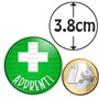 Badgmania Badge Magnétique 3.8cm Apprenti en Pharmacie Croix Fond Vert Identifiant Pharmacie