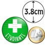 Badgmania Badge Magnétique 3.8cm Etudiante en Pharmacie Croix Fond Vert Identifiant Pharmacie