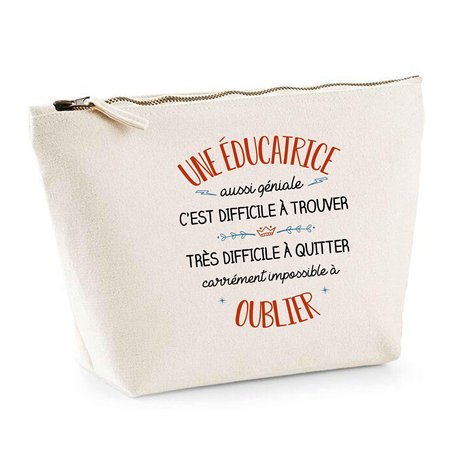 Trousse Une Éducatrice Aussi géniale | Pochette Toilette Maquillage Idée Sac Cadeau