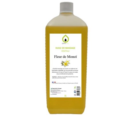 Huile de massage végétale parfumée FLEUR DE MONOÏ