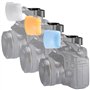 DIFFUSEUR 3 Couleurs pour Flash intégré Pop up Compatible Toutes Marques Canon Nikon PENTAX Fuji Olympus Leica PANASONIC Sigma T
