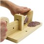 Trancheuse Guillotine à Saucisson en Bois avec Lame en Inox et Goupille de Sécurité - Charcuterie, Viande et Fromage jusqu'à 6 c