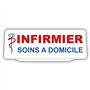 SIGNAL SAFETY Clip Plaque Pare-Soleil Infirmier Soins à Domicile avec Caducée Rétro-Réfléchissant Fond Blanc