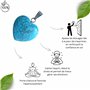 Felicidade Pendentif Cœur en Turquoise Naturelle - Bijou Élégant et Apaisant en Pierre Semi-Précieuse Cadeau Énergétique