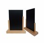 Porte menu de table en bois brut avec ardoise format A5 - Lot de 2 - Fabrication française