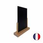 Porte menu de table en bois brut avec ardoise format A5 - Lot de 2 - Fabrication française