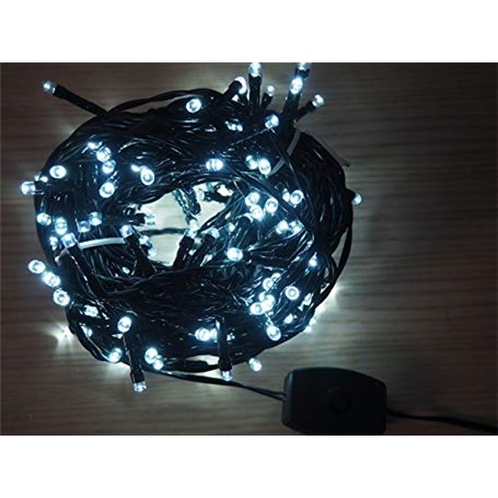 Guirlande lumineuse extérieure de Noël 14m clignotante 180 LED blanc pur