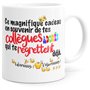 Mug Humour Collègue Tasse Message Drôle Rigolo. Idée Cadeau Original pour Départ en Retraite Mutation Travail Bureau Homme Femme