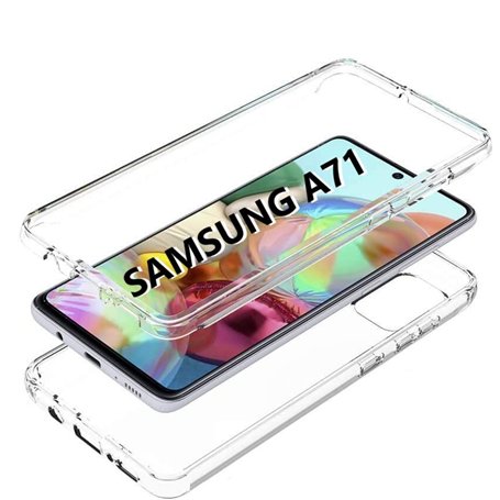 COQTEL® Coque pour Samsung Galaxy A71 étui 360° Transparente Protection intégrale en Silicone TPU Antichoc protège écran